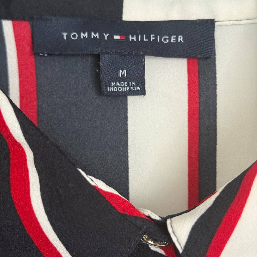Tommy Hilfiger Black, White, and Red Striped Shirt - Picture 2 of 6